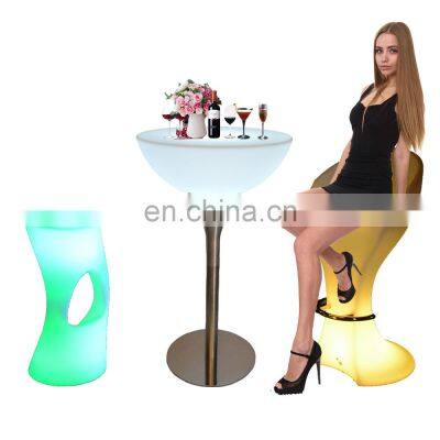 hookah lounge furniture /patio furniture color changing led outdoor light illuminated led glowing cocktail table and chair seat