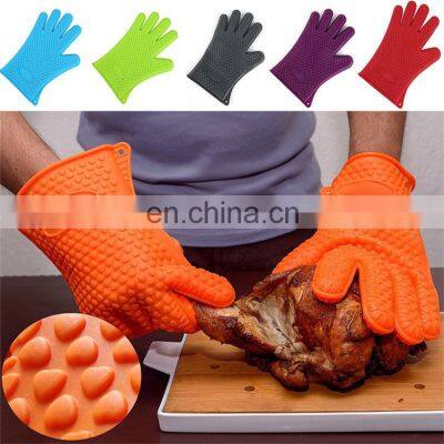 Heat Resistant Cooking Gloves, Silicone Grilling Gloves, Waterproof BBQ Kitchen Oven Mitts photo-5