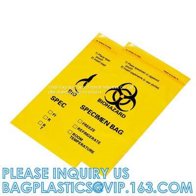 Biohazard Specimen Bags,Zip Specimen Transport Bag, Tear Off Pouch Bags, Attached Document Pouch. Printed Transport Bags photo-3