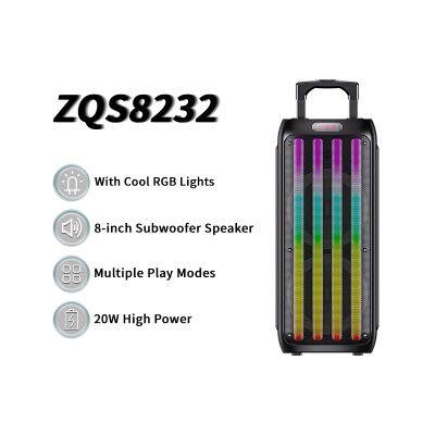 Sell Well ZQS8232 40W Power Dual 8 Inch Speaker Wireless Bass Sound Party Speaker With Colorful Lights photo-3