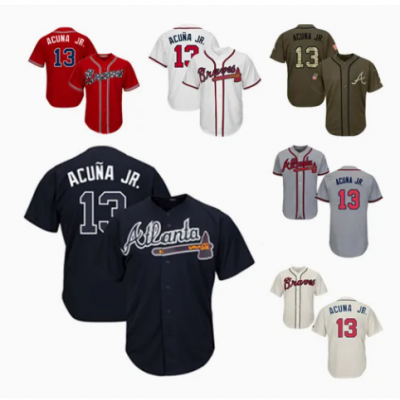 Braves Jerseys 13 Ronald Acuna Jr Baseball Jerseys MLB