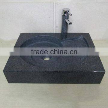 Shop Bathroom Black Stone Rectangular Sink For Indoor Decoration photo-2