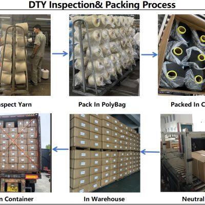 FR Dope Dyed Polyester Yarn DTY FDY Filament Yarn for Cable, Garment Fabric