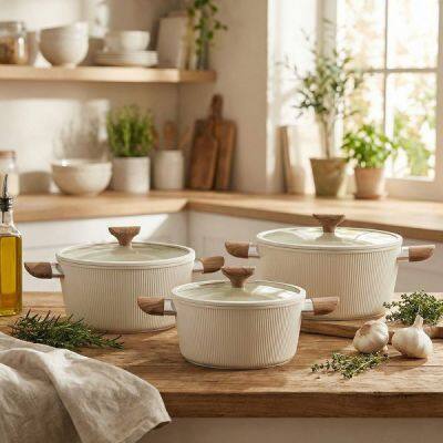 Customized Color Aluminum Nonstick Cookware Set photo-3