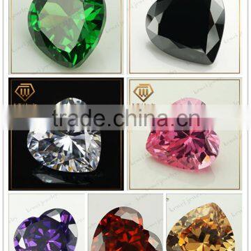 Jewelry Green Color Heart Shape 7*7mm AA Grade Cubic Zirconia photo-2