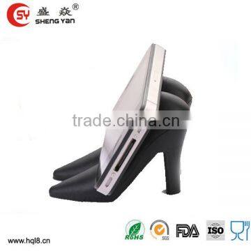 2014 newest popular fashion factory price silicone high-heeled shoes mobile phone holder