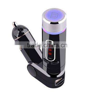 Wireless Handsfree Bluetooth Car Kit Hands Free Auto FM Transmitter with USB Car Charger Cigarette Lighter