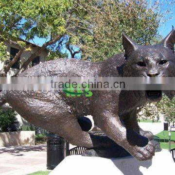 Bronze large fierce fat cat sculpture