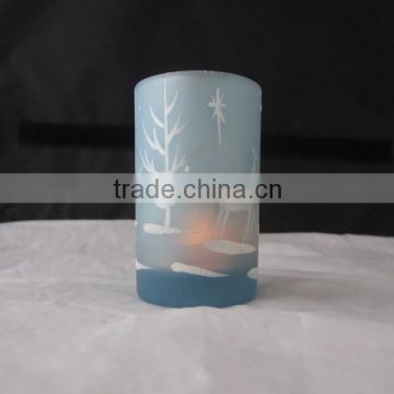 2016 cheapest christmas design glass candle container