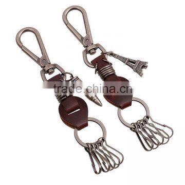 High Quality Hot Sale Lovely Genuine Handmade Leather Keychain With Key Ring Leather Keychain photo-4