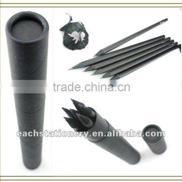 2013 hot sale HB black wood pencil without eraser in black tube