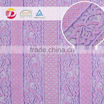 wholesale cheap purple dress making 3D guipure lace fabric for wedding dress