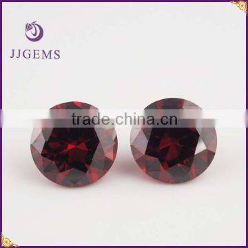 Wholesale 8mm synthetic round cubic zirconia red garnet