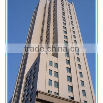 Glazed aluminum curtain wall with all accessories