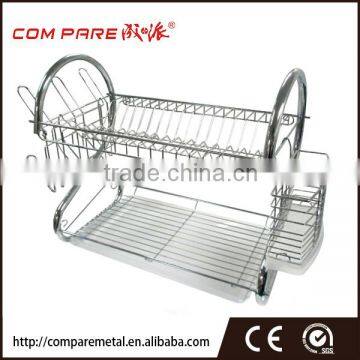 2 tier kitchen stainless steel dish rack