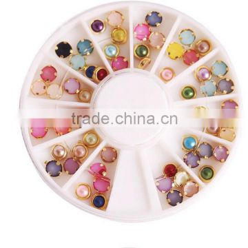 colorful pearl gems nail art wheel Nail Arts design decorations