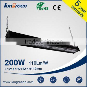 200W, 115LM/W, IP65, LED linear highbay, 30/60/90 degree with more LUX on floor