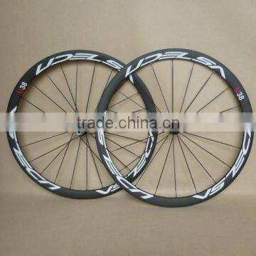 UDELSA Carbon Wheels 38mm Tubular 23mm Wide Road Bike Wheelset bladed spokes