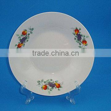 Ceramic Tableware Porcelain 8 Inch Round Edge Soup Plate in Stock