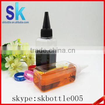 50ml square plastic clear e liquid bottles with spout dropper cap