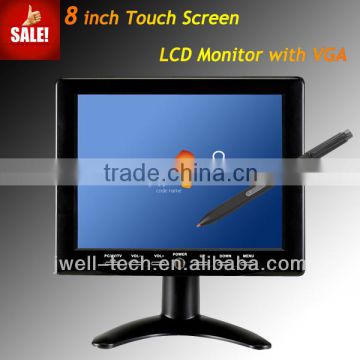 8 inch monitor for computer, touch screen monitor, 8 inch computer monitor with VGA BNC AV