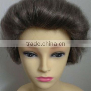 short half hand tied women wig for middle age