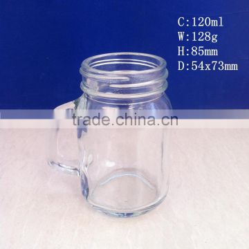 100ml 4oz clear handle glass jars for honey with metal cap