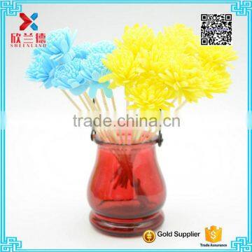 310ml red glass scented candle jar with soft flower