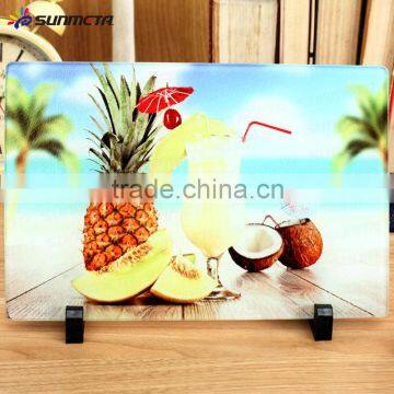 Sunmeta factory directly blank sublimation glass photo frame small cutting board BL--30