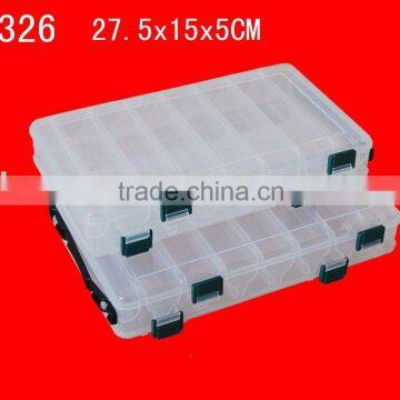 plastic clear fishing tackle box 14 compartment fishing lure box