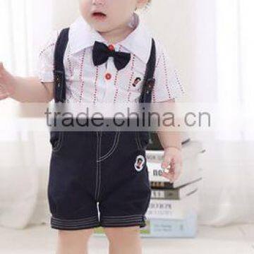 New kids summer clothes boy girl baby baby bib shorts T-shirt gentleman two piece