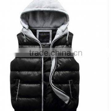 The spring and autumn winter leisure men's cotton vest vest down imitation Hooded Vest tide