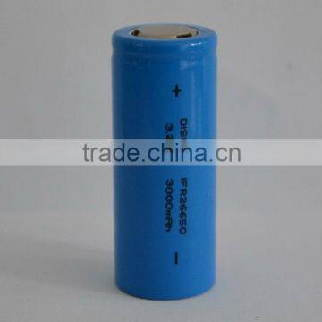 Lithium lron Phosphate Battery 3.2V 26650 LiFePO4 Battery with 3000mAh Capacity