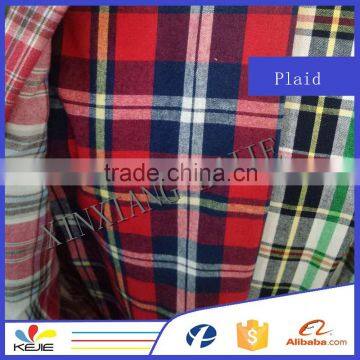 100% cotton yarn dyed plaid t shirt school uniform fabric