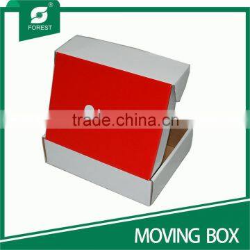 WHITE CARDBOARD FOLDING MOVING PAPER BOX