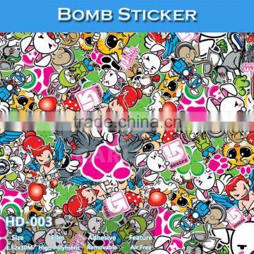 HD-003 High Quality 5x98FT Car Wrapping Film Sticker Bomb