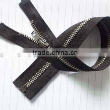 5# metal zipper aluminum teeth zipper open end zipper locking zipper head zipper for jacket