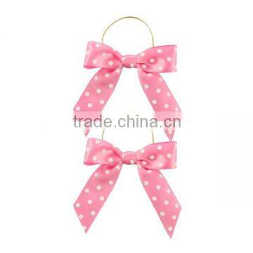 Pre made elastic ribbon bow