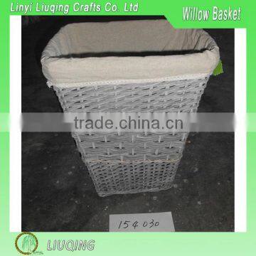 Factory Cheap Willow Laundry Basket With Cloth Linner