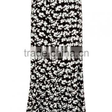 Black Floral Printed Skirt