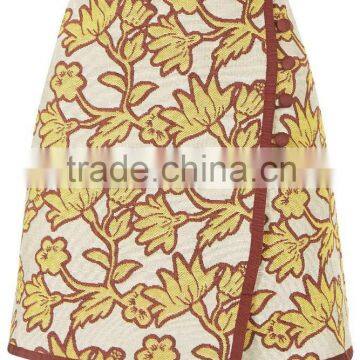 Floral Wrap High-Waisted Skirt