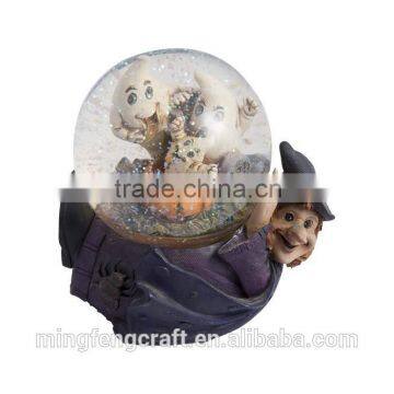 personalized Polyresin Halloween witch snow globe