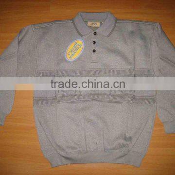 2016 Mens fleece sweater with computer jacquard panel