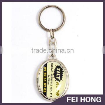 Custom design round shape promotion logo zinc alloy keyring