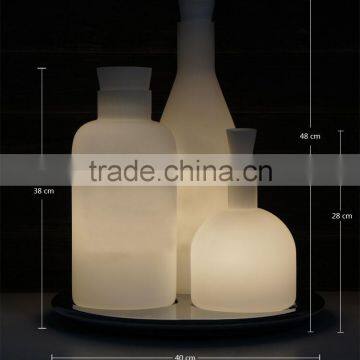 Alt Modern Creative White Glass Three Bottle Desk Table Lamp photo-3