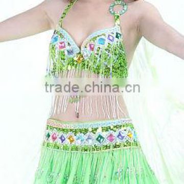 SWEGAL sexy jewely bra top and belt 2 pcs dress Belly dancing sexy costumes SGBDT13139