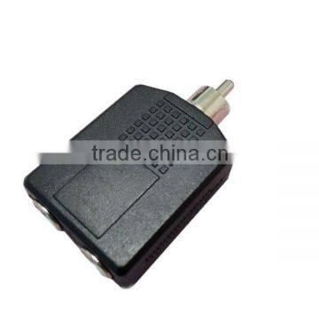 Black RCA Male to 6.5 Female 1 to 2