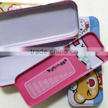 Cute Kids Pencil-box Double Layer Metal Pencil Case for Promotional