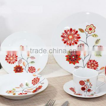 Porcelain chinaware,colored dinner set,porcelain dinner set with decal