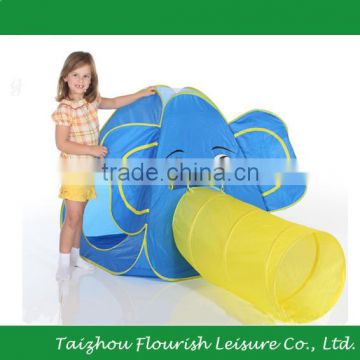 Blue Elephant With Long Yellow Nose Kids Play Animal Tent With Tunnel